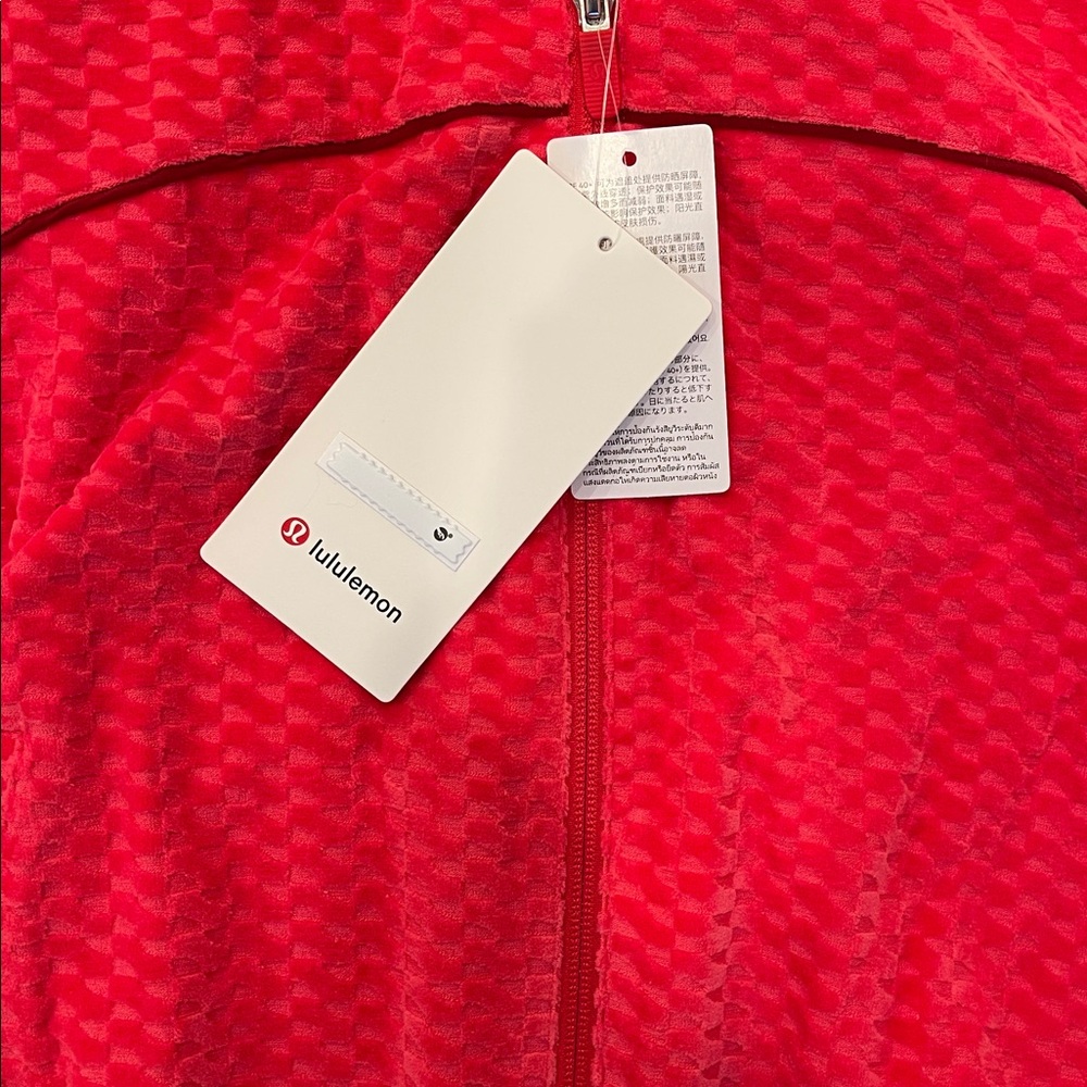 Lululemon Red Court Rival Velvet Terry Tennis Jacket - Picture 4 of 5